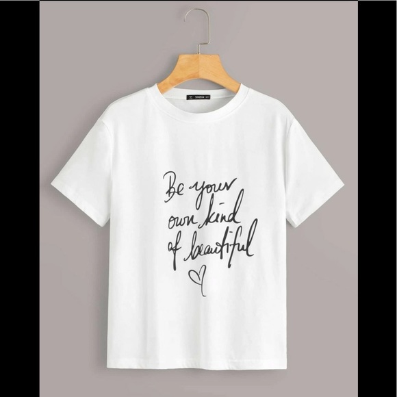 Tops - LAST 1💙BEAUTIFUL 🐝WHITE GRAPHIC / SLOGAN T-SHIRT